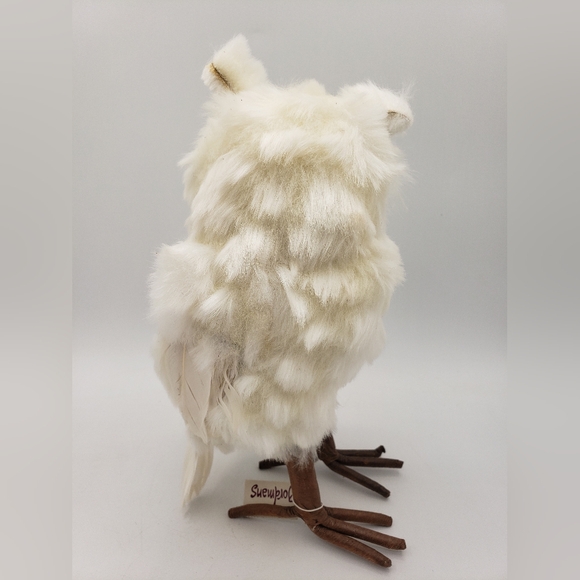 White Hoot Owl Realistic Furry Feathered Woodland Decor 8” Harry Potter w/ Tag. - Picture 3 of 6